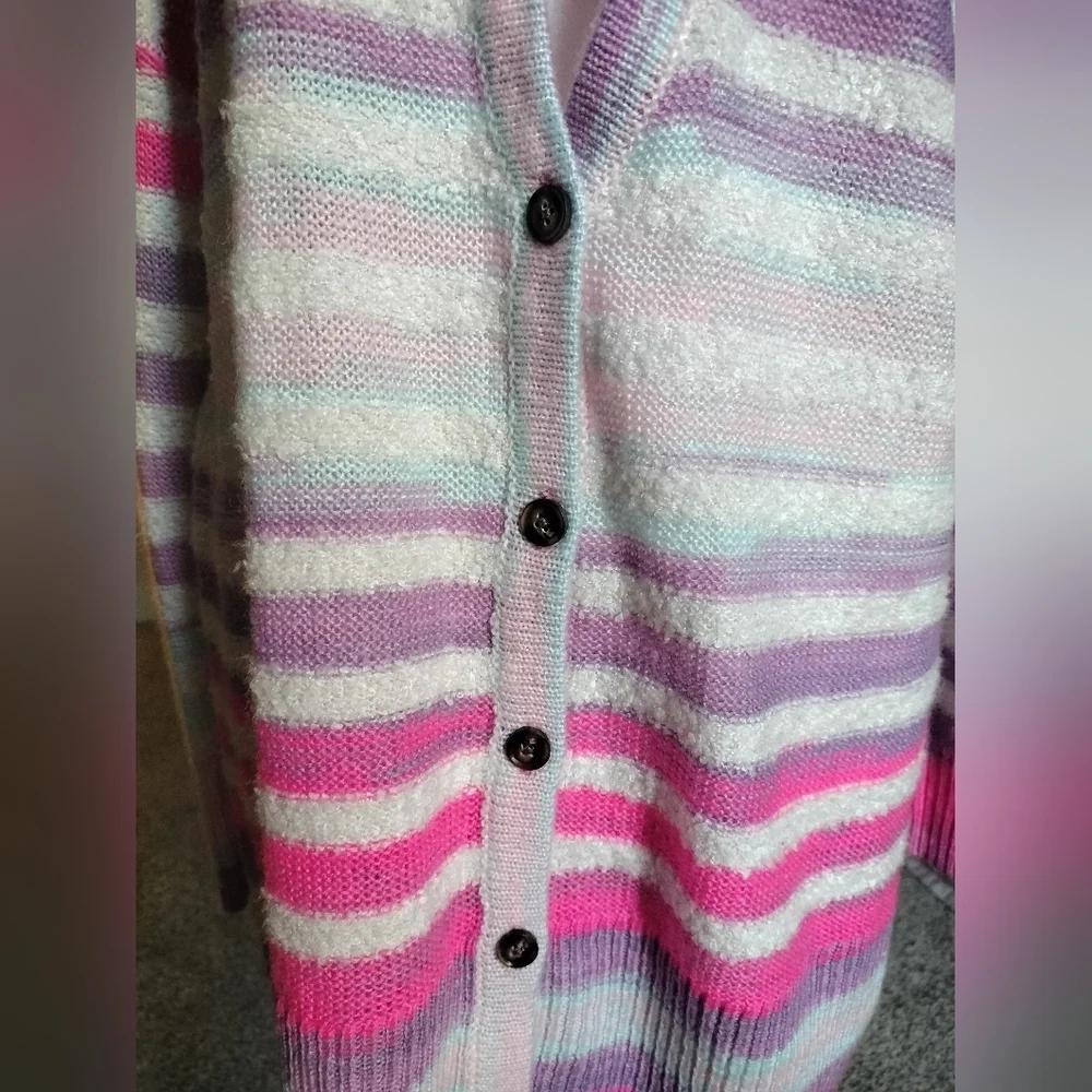 Oversized Striped Pink and Purple Women's Sweater TORRID (Fits a Size S Or M)